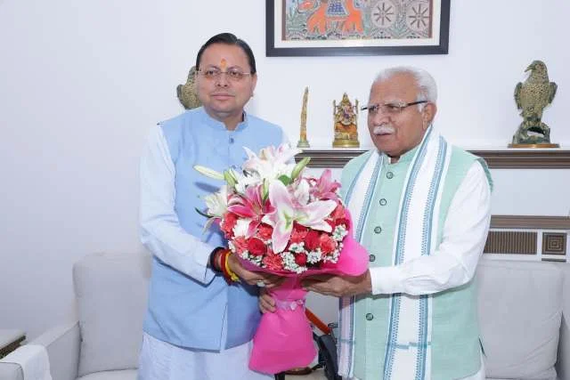 नई दिल्ली में सीएम धामी ने केंद्रीय मंत्री खट्टर से की मुलाकात, राज्य के मुद्दों पर चर्चा