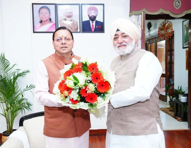 सीएम धामी से हेमकुंट साहिब प्रबंधन ट्रस्ट अध्यक्ष की शिष्टाचार भेंट